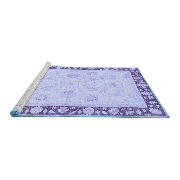 Sideview of Machine Washable Oriental Blue Traditional Rug, wshabs3427blu