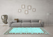 Machine Washable Oriental Light Blue Traditional Rug in a Living Room, wshabs3427lblu