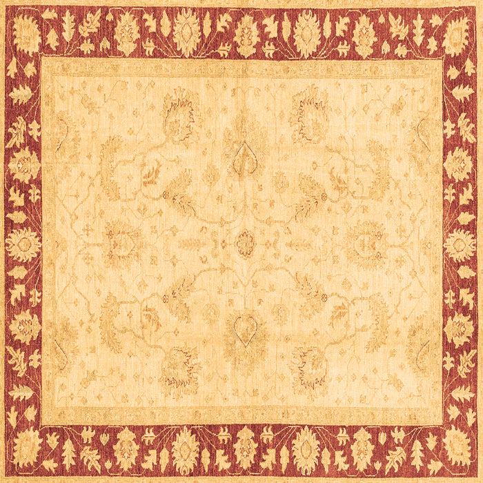 Square Machine Washable Oriental Brown Traditional Rug, wshabs3427brn