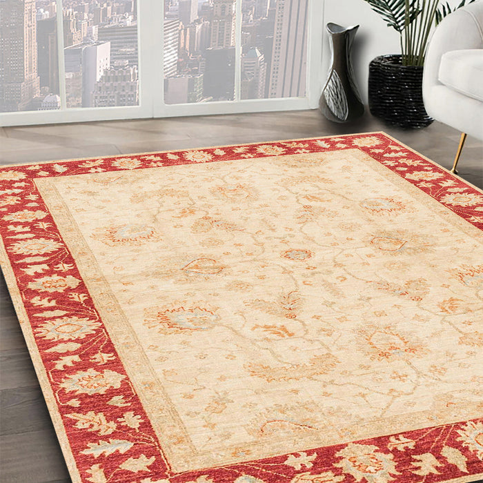 Machine Washable Abstract Sun Yellow Rug in a Family Room, wshabs3427