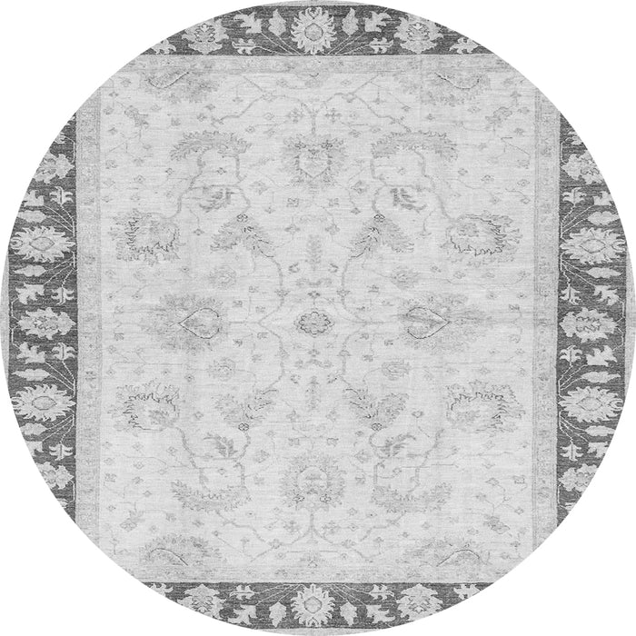 Round Oriental Gray Traditional Rug, abs3427gry