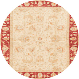Round Abstract Sun Yellow Oriental Rug, abs3427