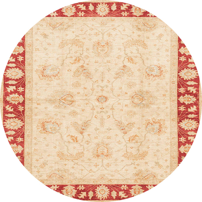 Round Abstract Sun Yellow Oriental Rug, abs3427