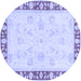 Round Oriental Blue Traditional Rug, abs3427blu