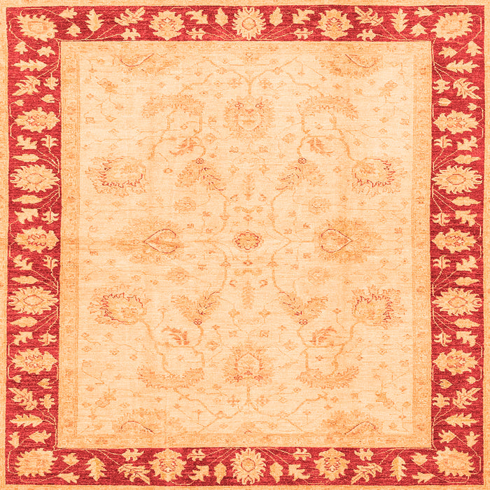Square Oriental Orange Traditional Rug, abs3427org