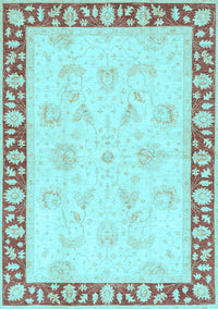 Oriental Light Blue Traditional Rug, abs3427lblu