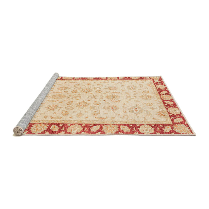 Sideview of Machine Washable Abstract Khaki Gold Rug, wshabs3428