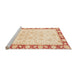 Sideview of Machine Washable Abstract Khaki Gold Rug, wshabs3428