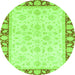 Round Oriental Green Traditional Rug, abs3428grn