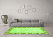 Machine Washable Oriental Green Traditional Area Rugs in a Living Room,, wshabs3428grn