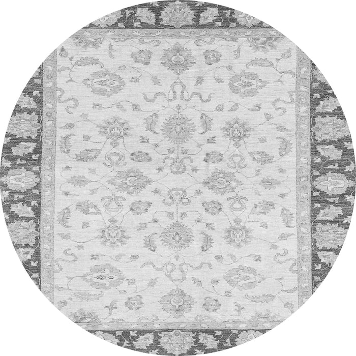 Round Oriental Gray Traditional Rug, abs3428gry