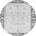 Round Oriental Gray Traditional Rug, abs3428gry