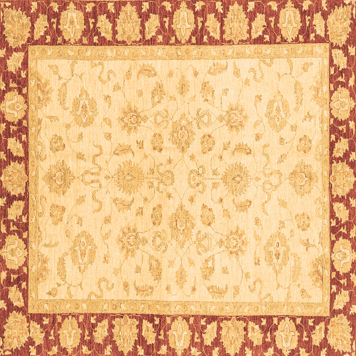 Square Oriental Brown Traditional Rug, abs3428brn