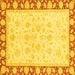 Square Oriental Yellow Traditional Rug, abs3428yw