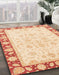 Abstract Khaki Gold Oriental Rug in Family Room, abs3428