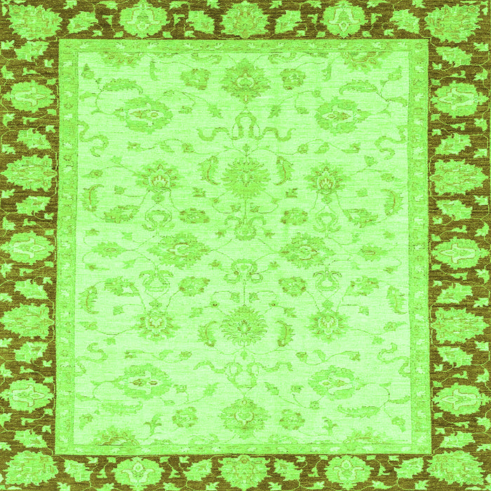 Square Oriental Green Traditional Rug, abs3428grn