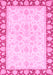 Machine Washable Oriental Pink Traditional Rug, wshabs3428pnk