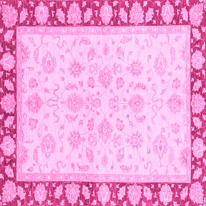 Square Machine Washable Oriental Pink Traditional Rug, wshabs3428pnk