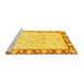 Sideview of Machine Washable Oriental Yellow Traditional Rug, wshabs3428yw