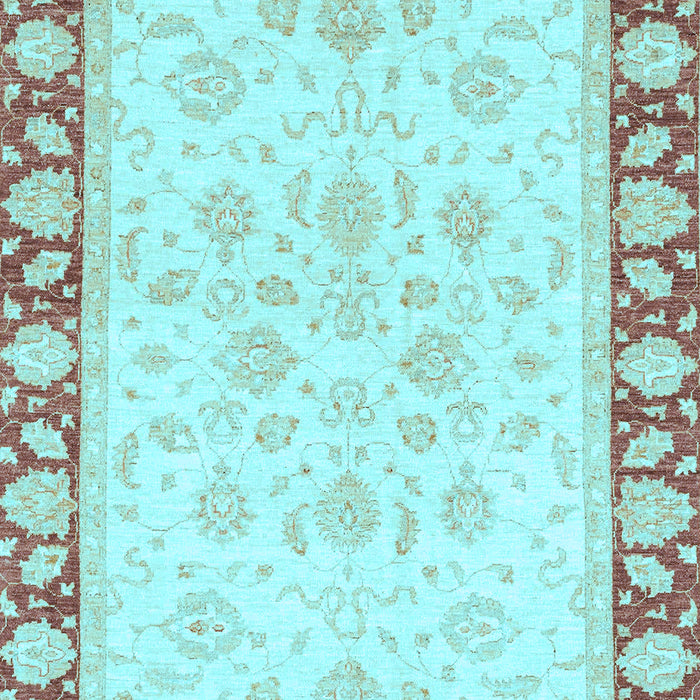 Machine Washable Oriental Light Blue Traditional Rug, wshabs3428lblu