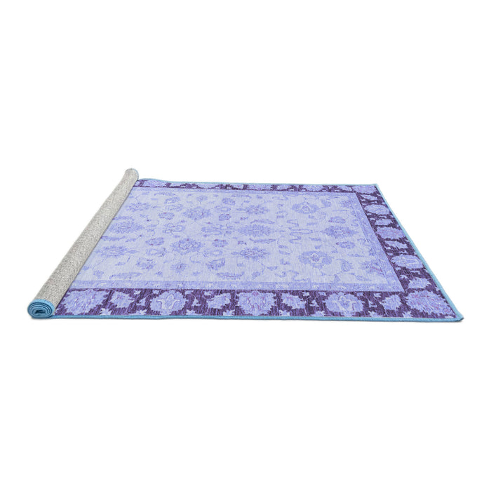 Sideview of Machine Washable Oriental Blue Traditional Rug, wshabs3428blu