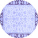 Round Oriental Blue Traditional Rug, abs3428blu