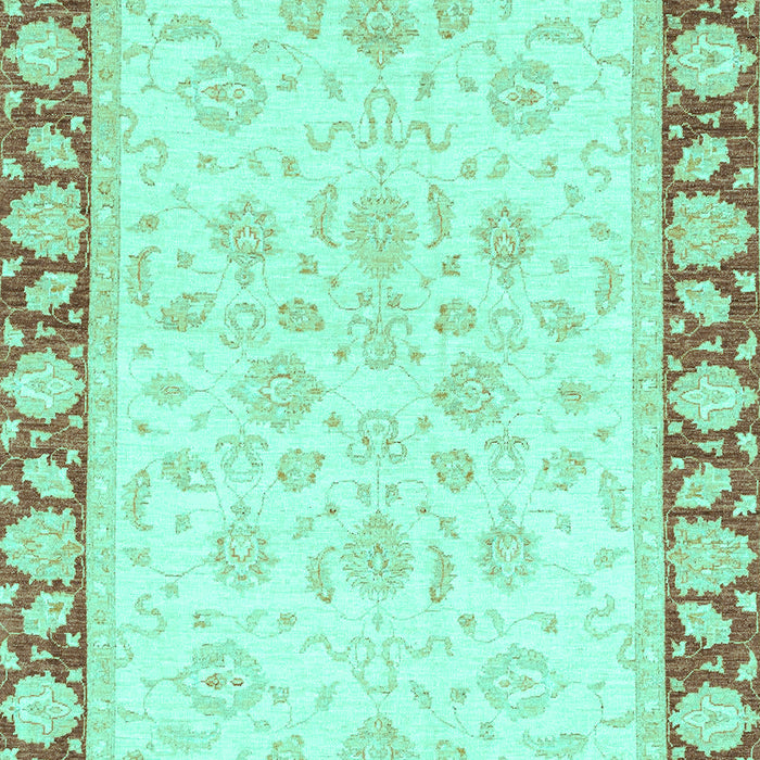 Machine Washable Oriental Turquoise Traditional Area Rugs, wshabs3428turq