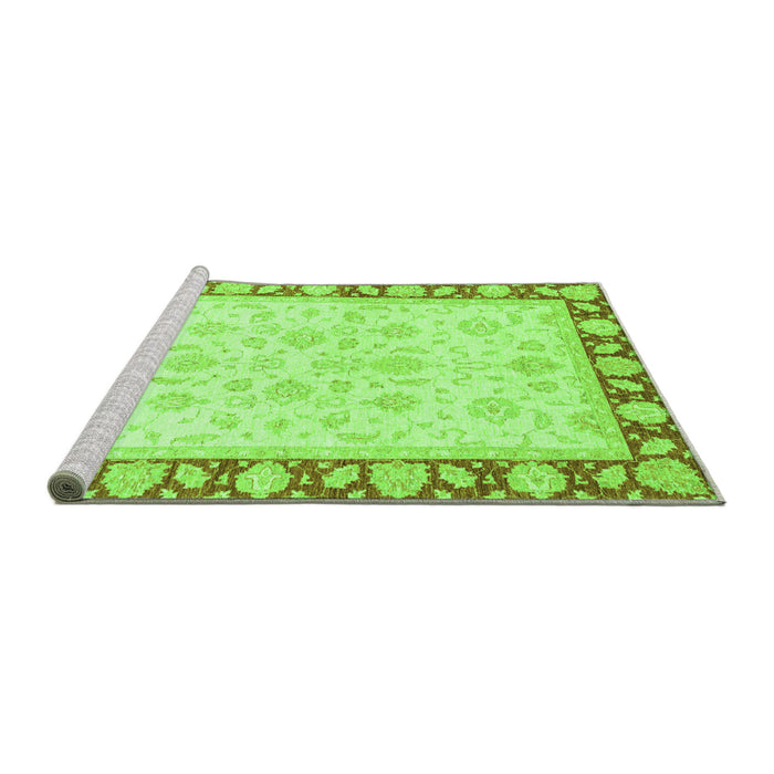 Sideview of Machine Washable Oriental Green Traditional Area Rugs, wshabs3428grn