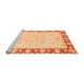 Sideview of Machine Washable Oriental Orange Traditional Area Rugs, wshabs3428org