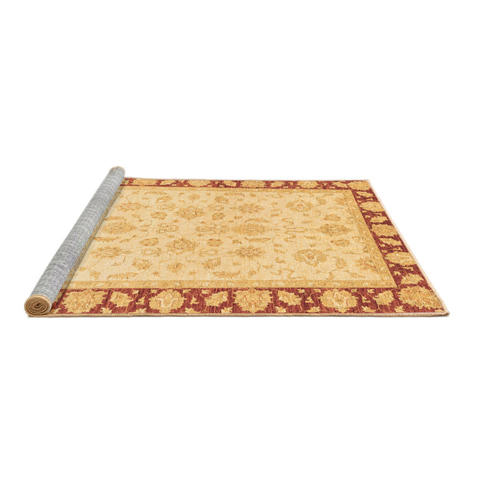 Sideview of Machine Washable Oriental Brown Traditional Rug, wshabs3428brn