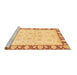 Sideview of Machine Washable Oriental Brown Traditional Rug, wshabs3428brn