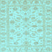 Square Machine Washable Oriental Light Blue Traditional Rug, wshabs3429lblu