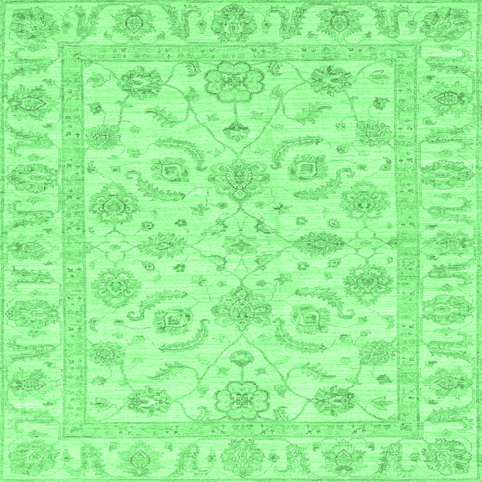 Square Oriental Emerald Green Traditional Rug, abs3429emgrn