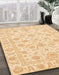 Abstract Sun Yellow Oriental Rug in Family Room, abs3429