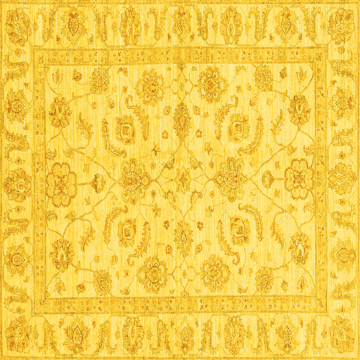 Square Oriental Yellow Traditional Rug, abs3429yw