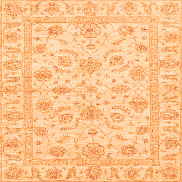 Square Oriental Orange Traditional Rug, abs3429org