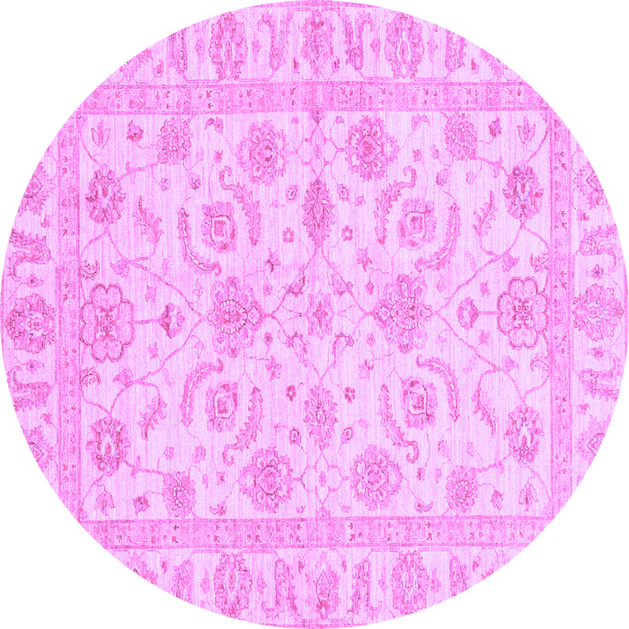 Round Machine Washable Oriental Purple Traditional Area Rugs, wshabs3429pur