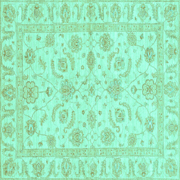 Square Oriental Turquoise Traditional Rug, abs3429turq