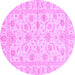 Round Oriental Purple Traditional Rug, abs3429pur