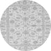 Round Machine Washable Oriental Gray Traditional Rug, wshabs3429gry