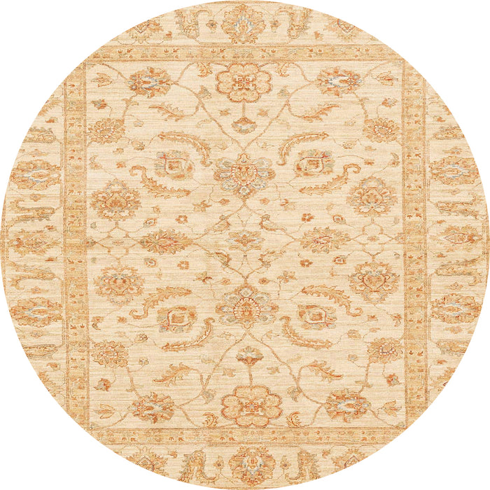 Round Machine Washable Abstract Sun Yellow Rug, wshabs3429