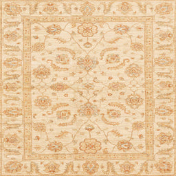 Square Abstract Sun Yellow Oriental Rug, abs3429