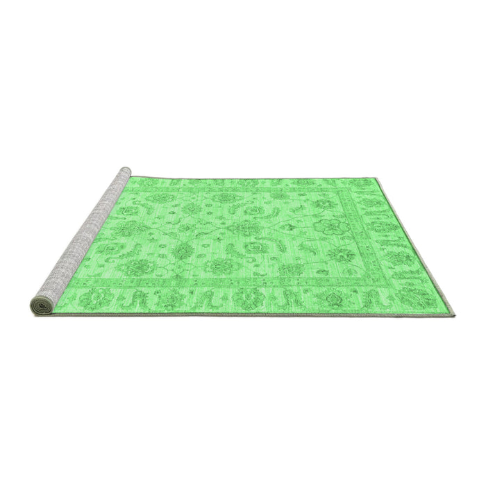 Sideview of Machine Washable Oriental Emerald Green Traditional Area Rugs, wshabs3429emgrn