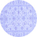 Round Oriental Blue Traditional Rug, abs3429blu