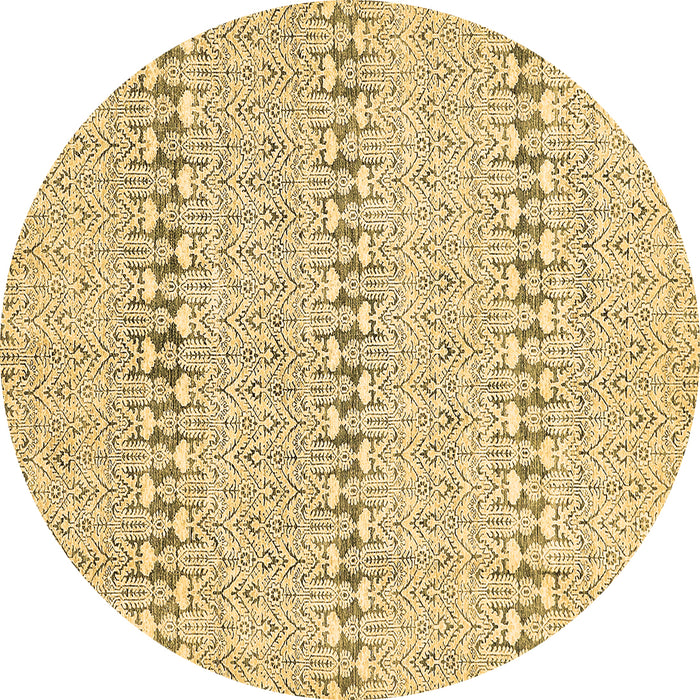 Round Abstract Brown Modern Rug, abs342brn