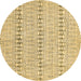 Round Abstract Brown Modern Rug, abs342brn