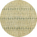 Round Machine Washable Abstract Sun Yellow Rug, wshabs342