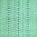 Square Abstract Turquoise Modern Rug, abs342turq