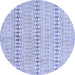 Round Abstract Blue Modern Rug, abs342blu