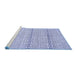 Sideview of Machine Washable Abstract Blue Modern Rug, wshabs342blu